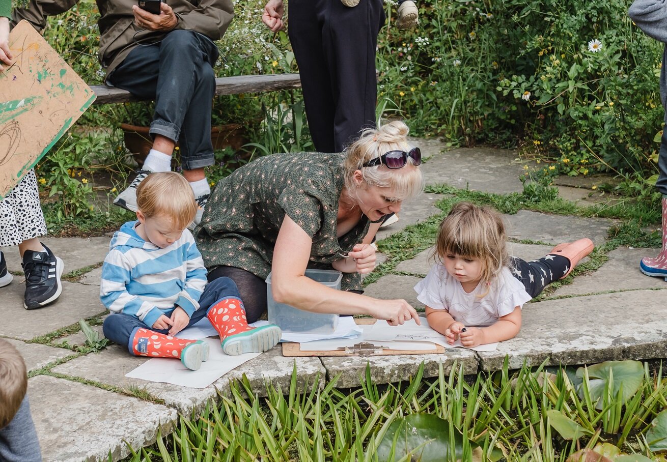 Children in the sunk garden 