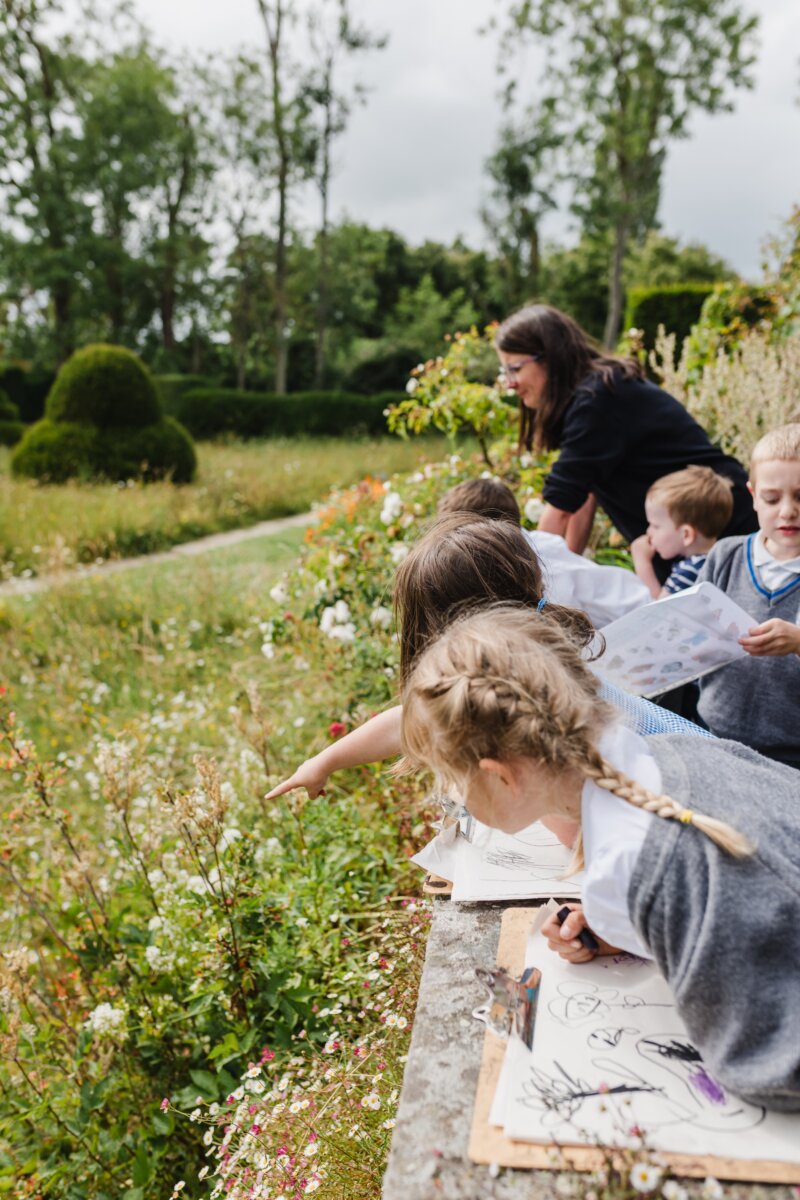 Children looking over the upper moat by Rebecca Brooker 